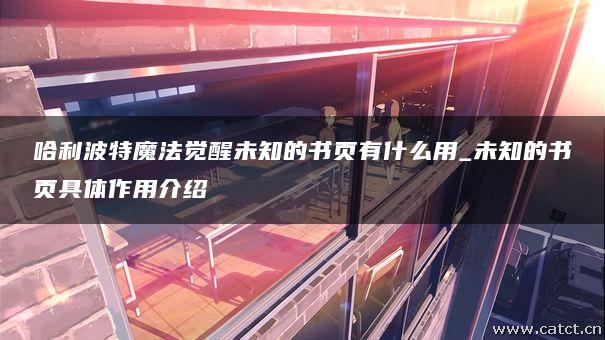 哈利波特魔法觉醒未知的书页有什么用_未知的书页具体作用介绍