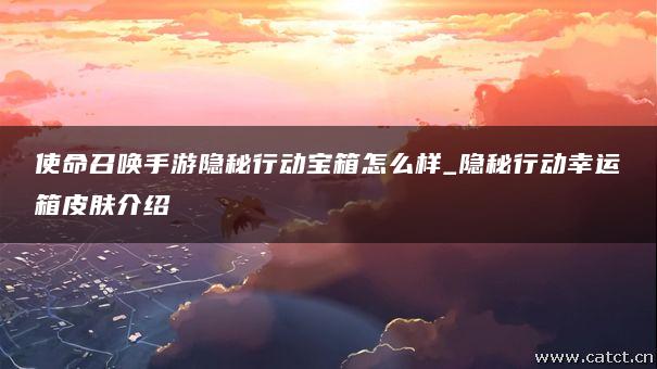 使命召唤手游隐秘行动宝箱怎么样_隐秘行动幸运箱皮肤介绍 使命召唤手游隐秘行动宝箱怎么样_隐秘行动幸运箱皮肤介绍