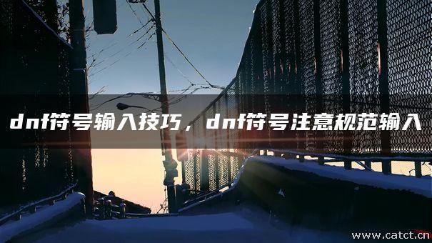 dnf符号输入技巧,dnf符号注意规范输入 dnf符号输入技巧,dnf符号注意规范输入