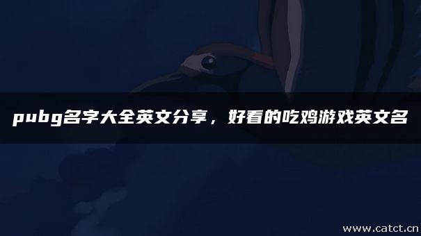 pubg名字大全英文分享,好看的吃鸡游戏英文名 pubg名字大全英文分享,好看的吃鸡游戏英文名