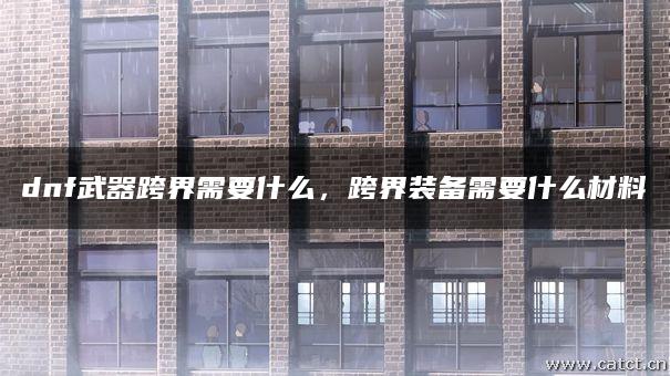 dnf武器跨界需要什么,跨界装备需要什么材料 dnf武器跨界需要什么,跨界装备需要什么材料